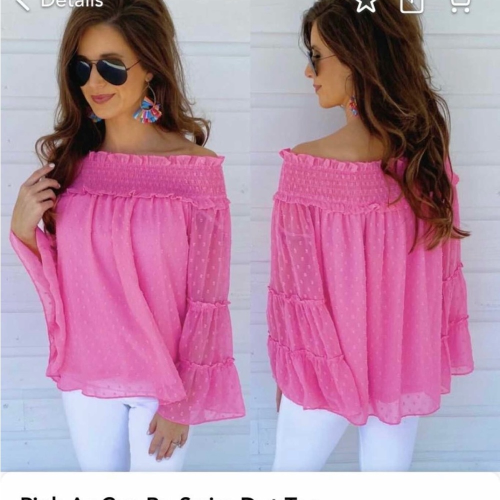 Off shoulder pink shirt NWT!